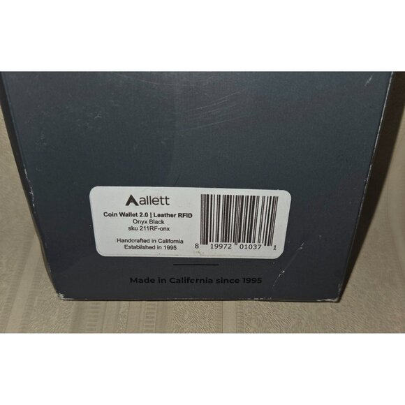 Allett Wallet Onyx Black Leather, Slim with Coin Pocket RFID Blocking NEW - Picture 3 of 8